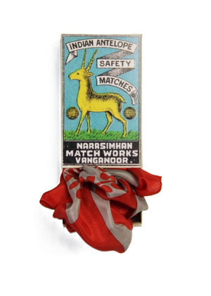 Mini Peace and Love Silk Scarf in Orange from LES BELLES VAGABONDES at Edito boutique