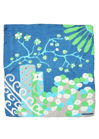 Mini Sakura Silk Sarf in Blue from LES BELLES VAGABONDES at Edito Boutique