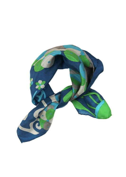 Mini Sakura Silk Sarf in Blue from LES BELLES VAGABONDES at Edito Boutique