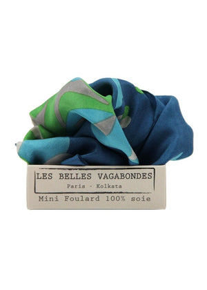 Mini Sakura Silk Sarf in Blue from LES BELLES VAGABONDES at Edito Boutique