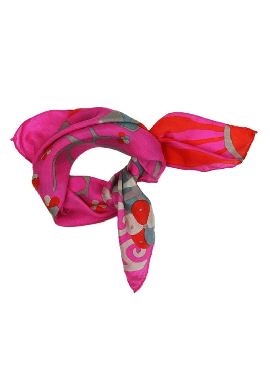 Mini Sakura Silk Sarf in Fuchsia from LES BELLES VAGABONDES at Edito Boutique