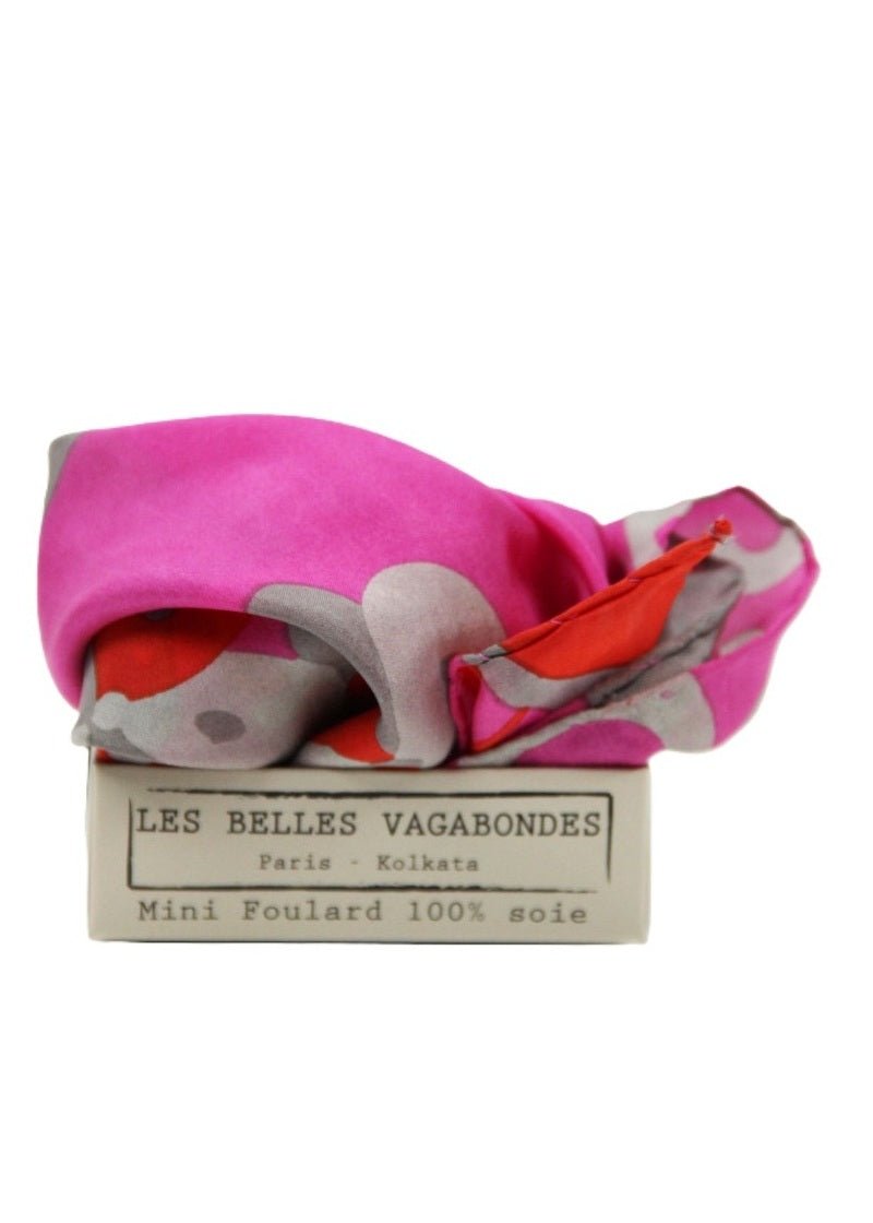 Mini Sakura Silk Sarf in Fuchsia from LES BELLES VAGABONDES at Edito Boutique