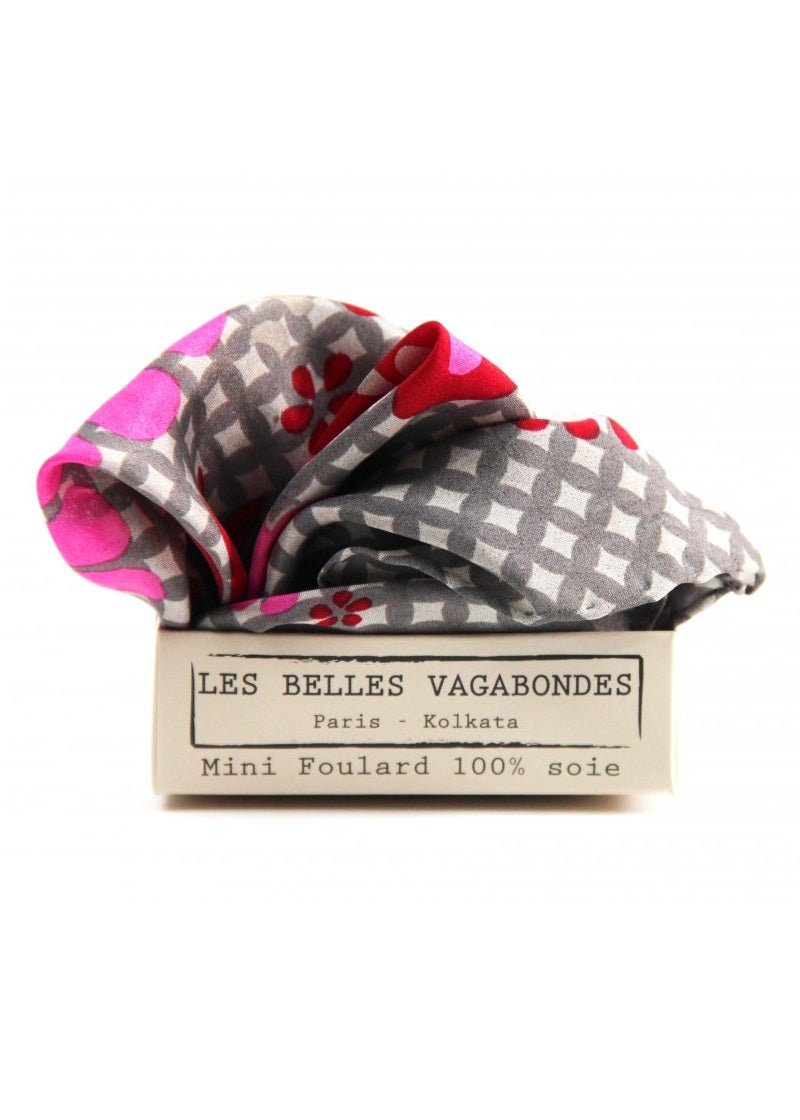Mini Shipo Silk Scarf in Brown from LES BELLES VAGABONDES at Edito Boutique