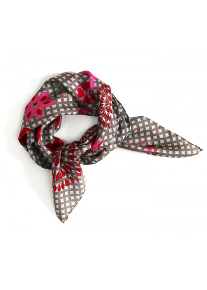 Mini Shipo Silk Scarf in Brown from LES BELLES VAGABONDES at Edito Boutique