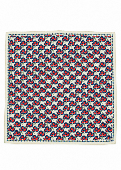 Mini Sunflower Silk Scarf in Beige from LES BELLES VAGABONDES at Edito Boutique