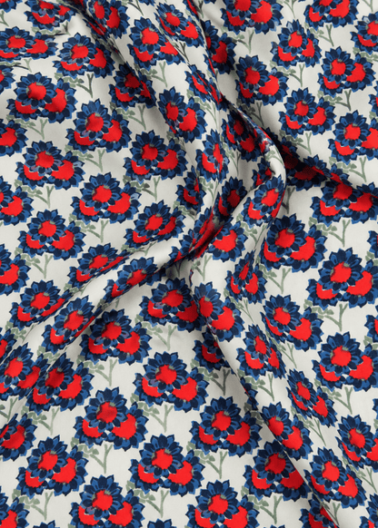 Mini Sunflower Silk Scarf in Beige from LES BELLES VAGABONDES at Edito Boutique