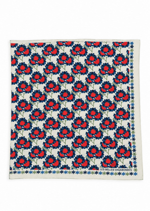 Mini Sunflower Silk Scarf in Beige from LES BELLES VAGABONDES at Edito Boutique