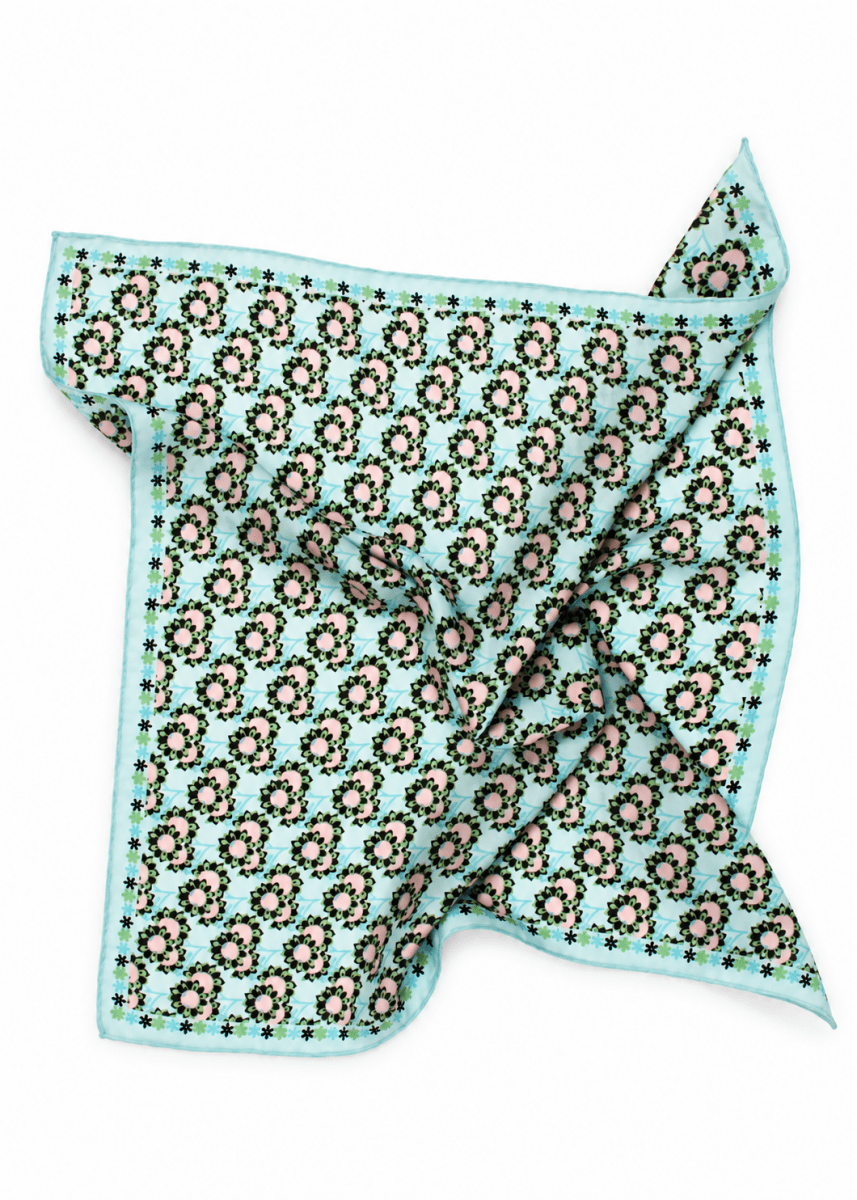 Mini Sunflower Silk Scarf in Black from LES BELLES VAGABONDES at Edito Boutique