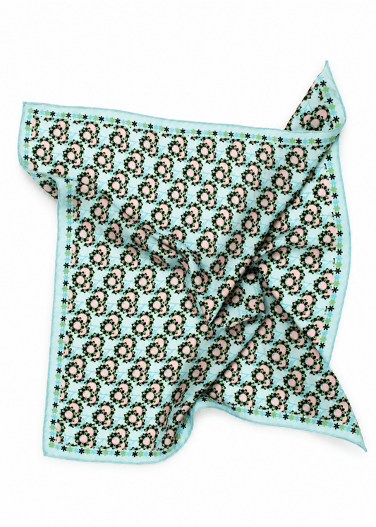 Mini Sunflower Silk Scarf in Black from LES BELLES VAGABONDES at Edito Boutique