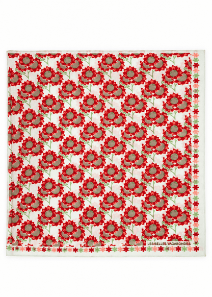 Mini Sunflower Silk Scarf in Pink from LES BELLES VAGABONDES at Edito Boutique