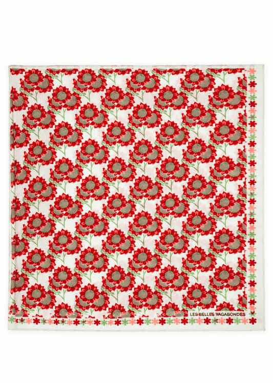 Mini Sunflower Silk Scarf in Pink from LES BELLES VAGABONDES at Edito Boutique