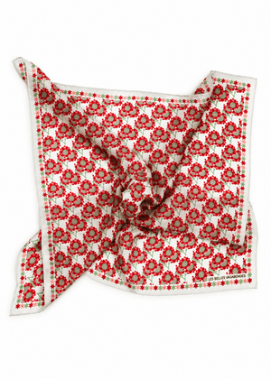 Mini Sunflower Silk Scarf in Pink from LES BELLES VAGABONDES at Edito Boutique