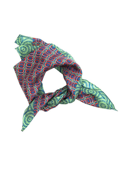Mini Tempo Silk Scarf in Khaki from LES BELLES VAGABONDES at Edito Boutique