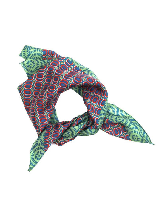 Mini Tempo Silk Scarf in Khaki from LES BELLES VAGABONDES at Edito Boutique