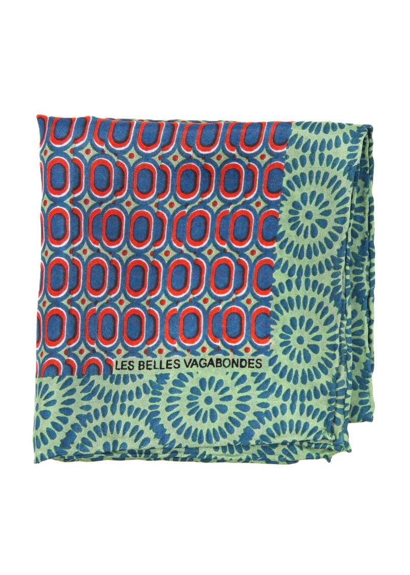 Mini Tempo Silk Scarf in Khaki from LES BELLES VAGABONDES at Edito Boutique