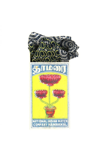 Mini Tempo Silk Scarf in Marine from LES BELLES VAGABONDES at Edito Boutique