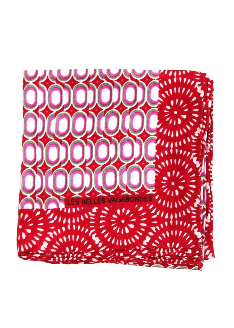 Mini Tempo Silk Scarf in Red from LES BELLES VAGABONDES at Edito Boutique
