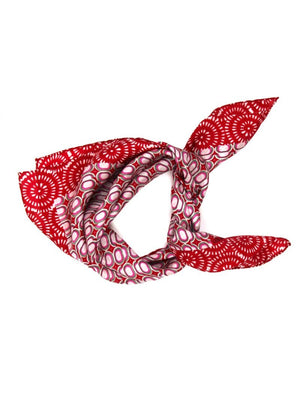 Mini Tempo Silk Scarf in Red from LES BELLES VAGABONDES at Edito Boutique