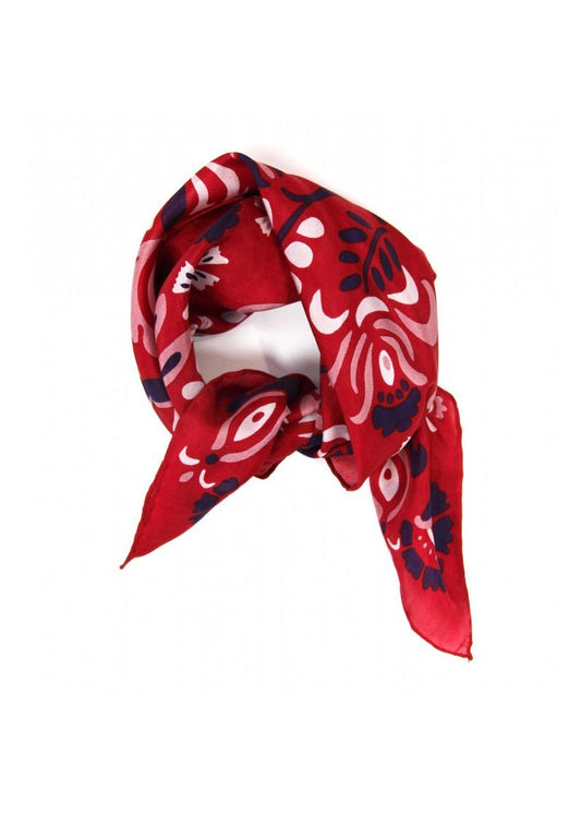 Mini Yulia Silk Scarf in Red from LES BELLES VAGABONDES at Edito Boutique