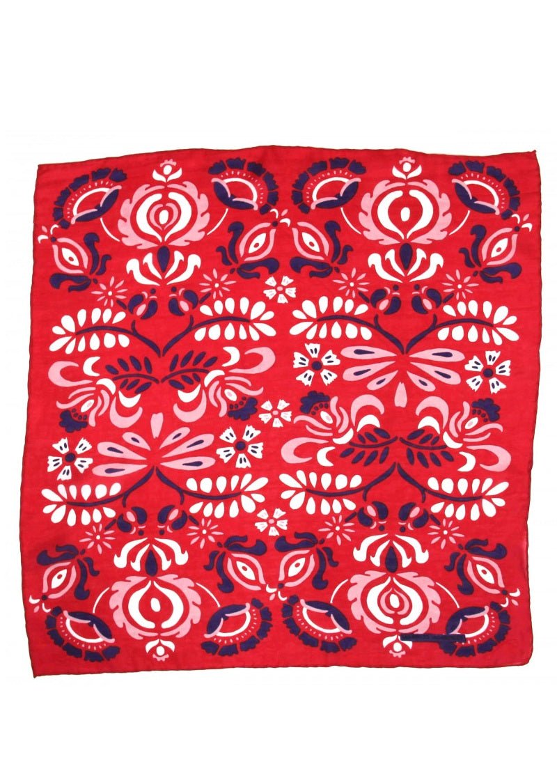 Mini Yulia Silk Scarf in Red from LES BELLES VAGABONDES at Edito Boutique