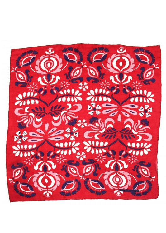 Mini Yulia Silk Scarf in Red from LES BELLES VAGABONDES at Edito Boutique