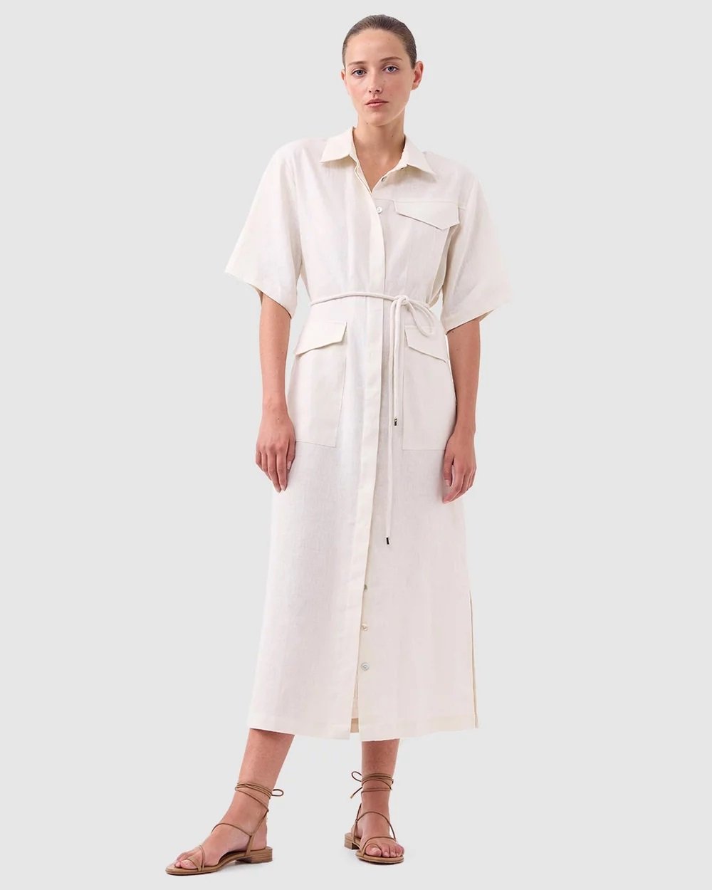 Morrison Avaline Shirt Dress in Ecru