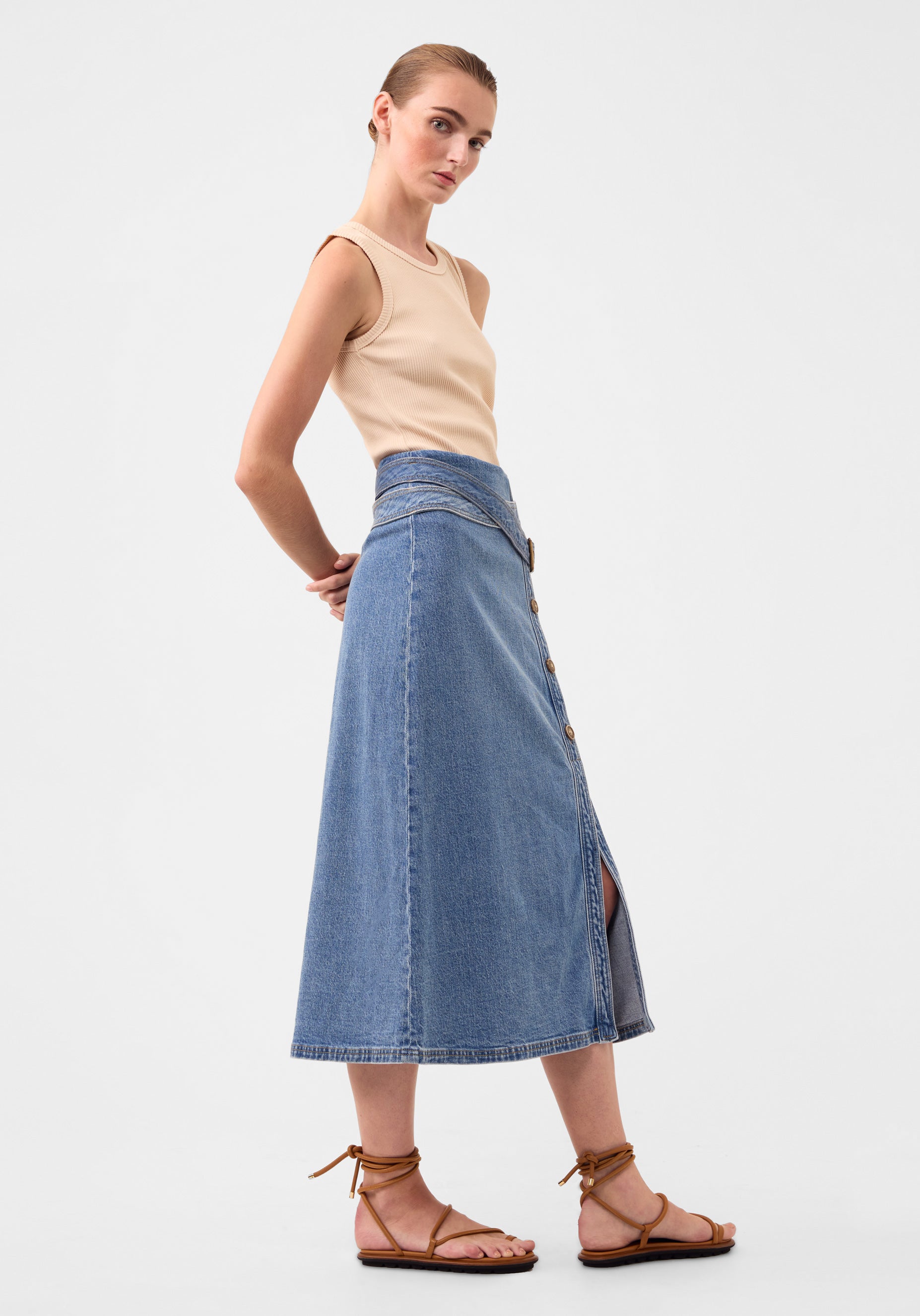 Morrison Hunter Denim Skirt in Blue