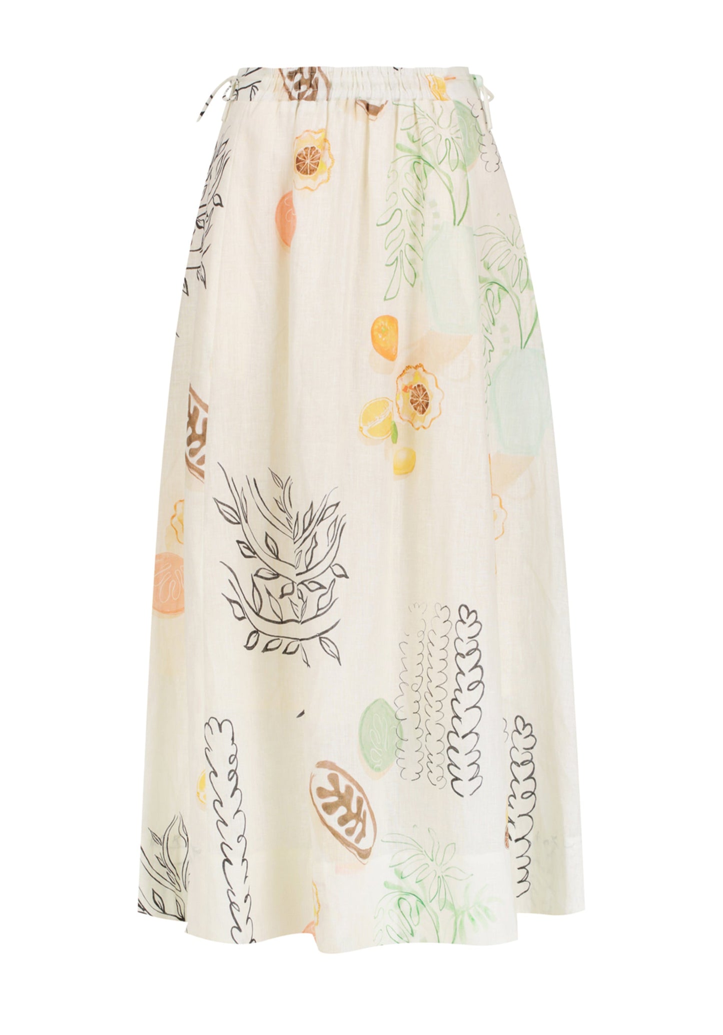 Morrison Maison Linen Skirt in Botanical Print