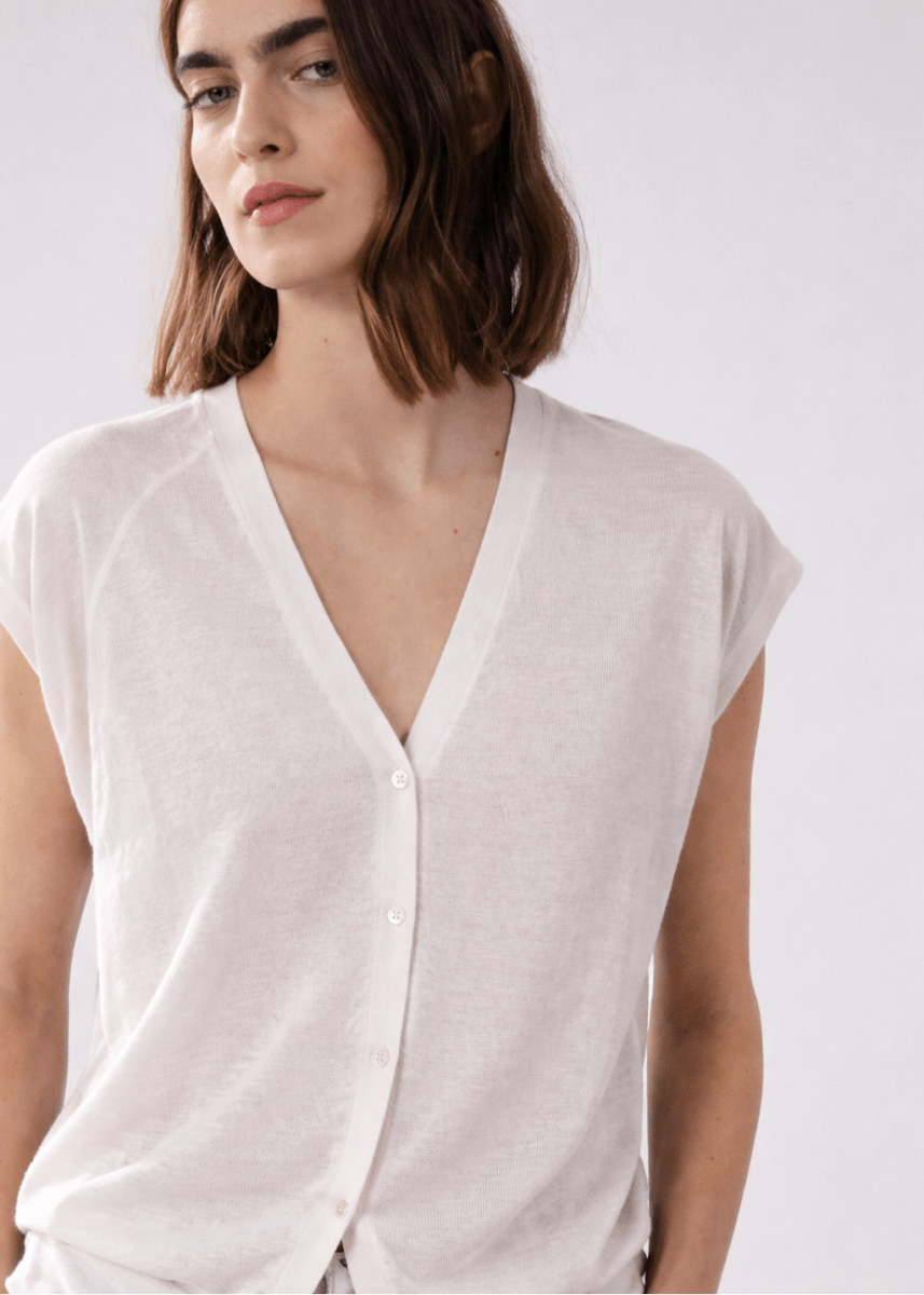 Mounia Vest in Ecru from HARTFORD at Edito boutique