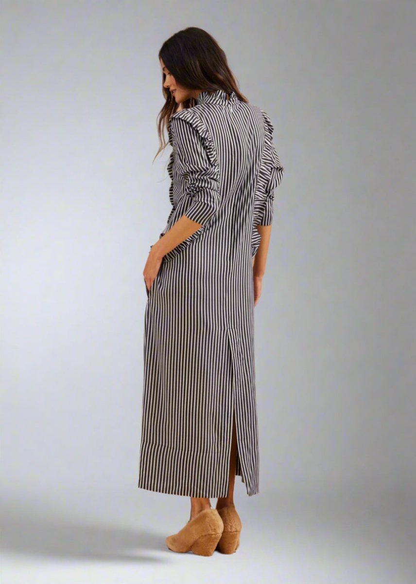 Mrs Stewart Dress in Pinstripe from BINNYWEAR at Edito boutique