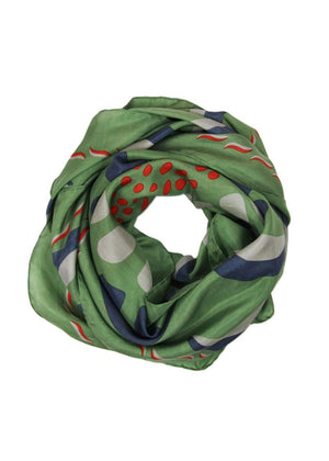 Myosotis Silk Scarf in Khaki from LES BELLES VAGABONDES at Edito Boutique