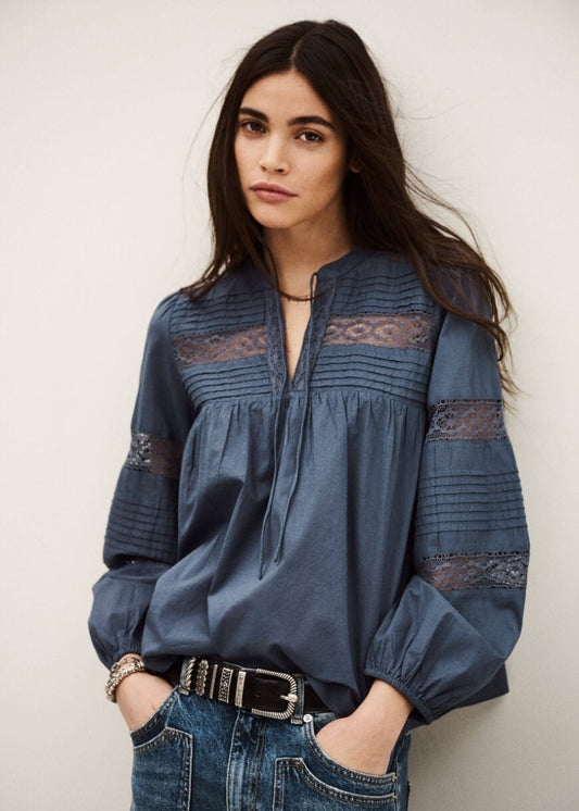 Nami Blouse in Blue from BA&SH at Edito boutique