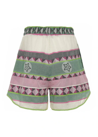 Nativa Shorts in Green/Pink from DEVOTION TWINS at Edito Boutique