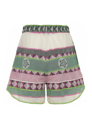 Nativa Shorts in Green/Pink from DEVOTION TWINS at Edito Boutique