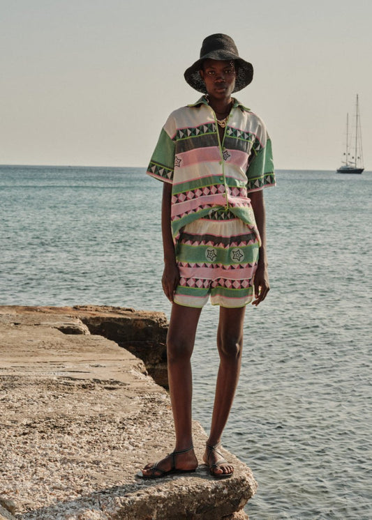 Nativa Shorts in Green/Pink from DEVOTION TWINS at Edito Boutique