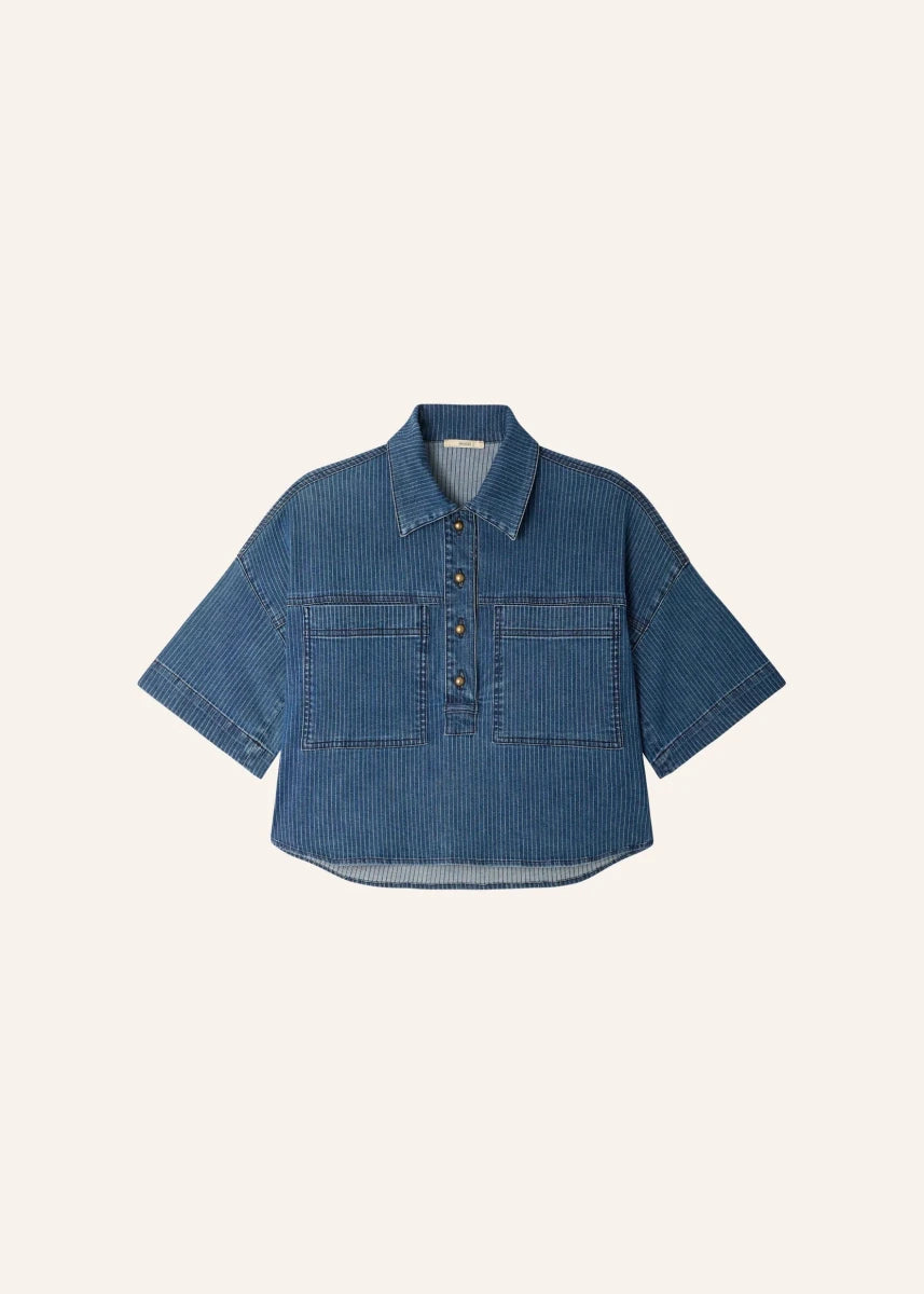 Newport Overshirt in Regate Blue from SESSUN at Edito boutique