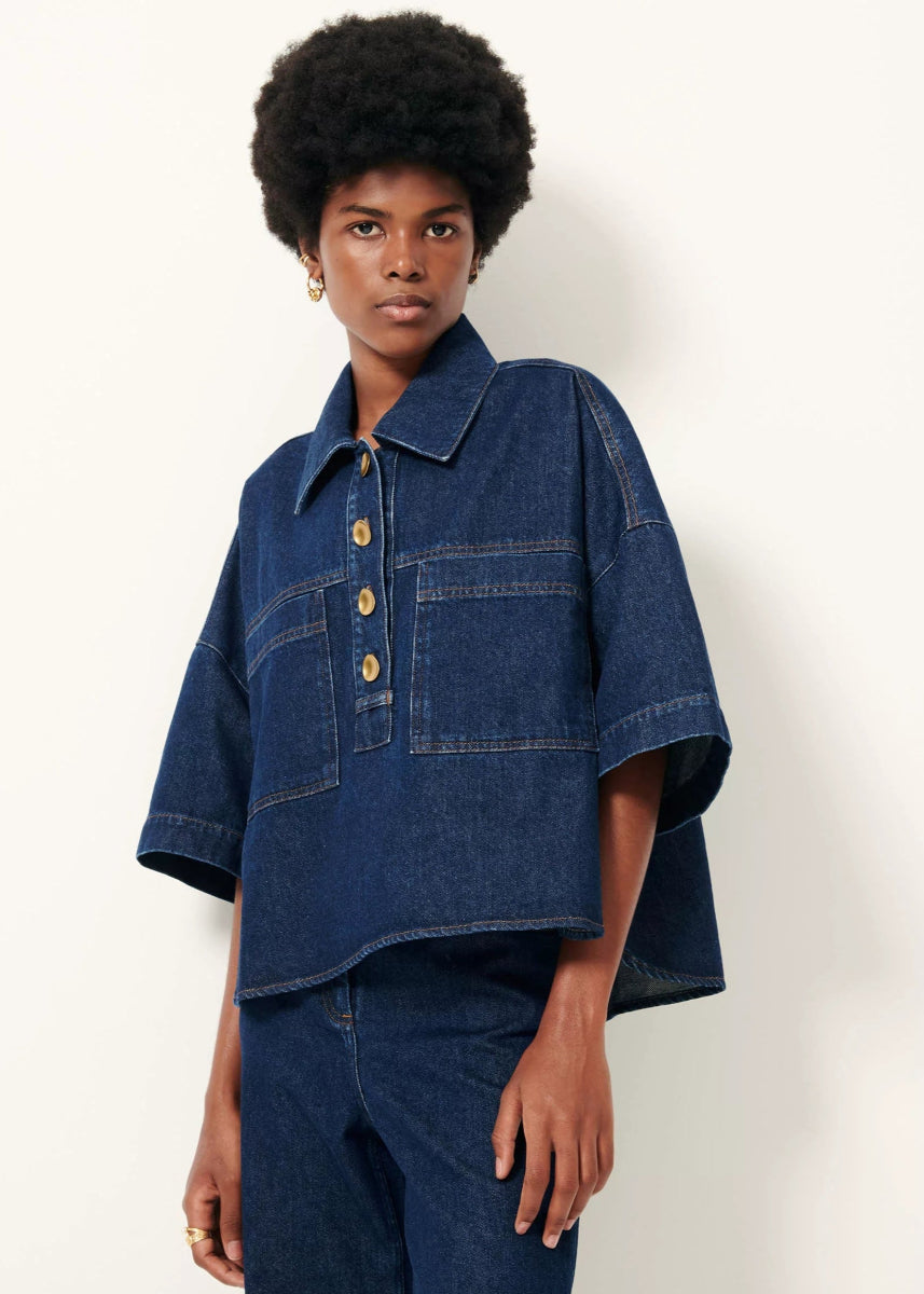 Newport Polo Shirt in Blue from SESSUN at Edito boutique
