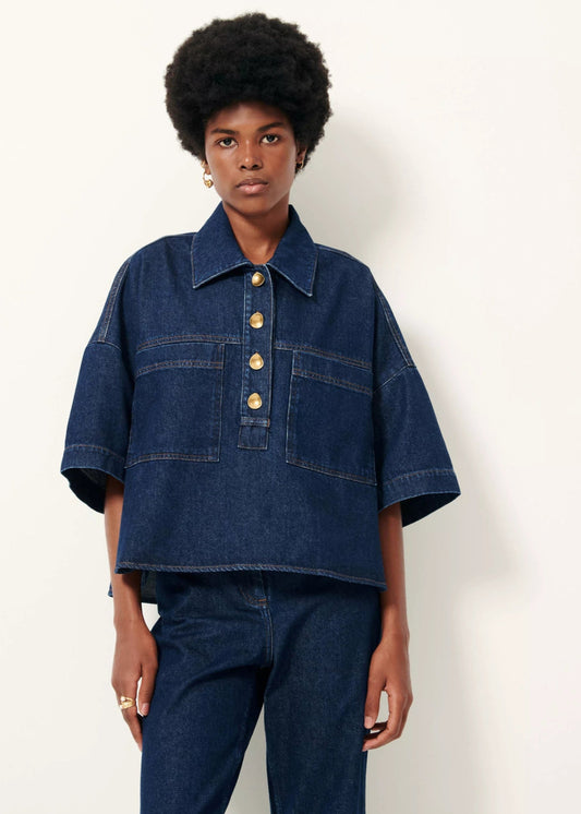 Newport Polo Shirt in Blue from SESSUN at Edito boutique