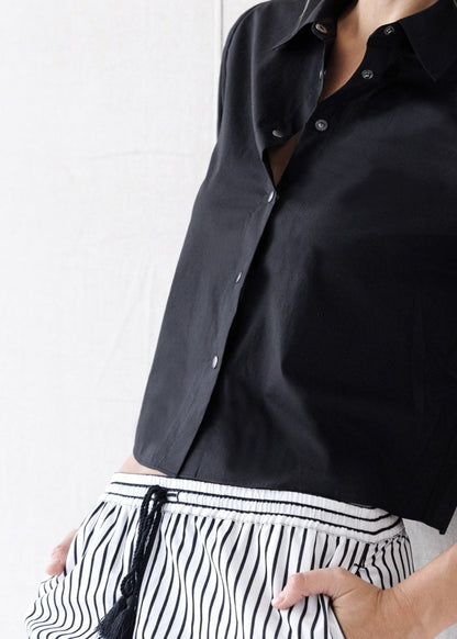 Not PJ Pant in B/W Stripe from GO SILK at Edito boutique