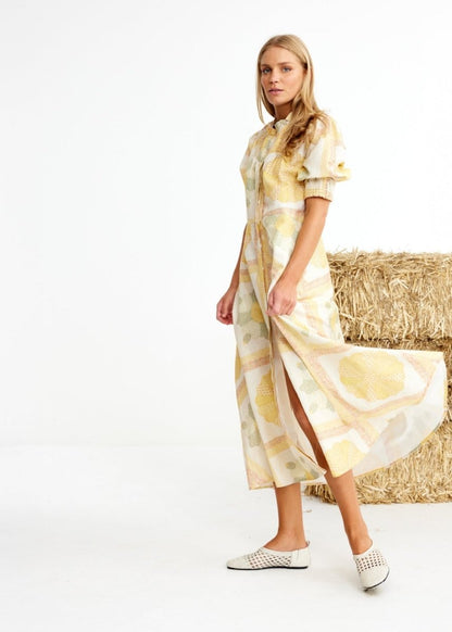Oaten Chaff Dress in Patchwork from BINNYWEAR at Edito boutique