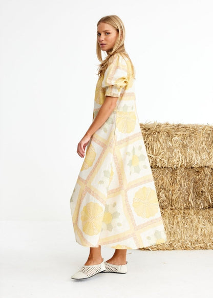 Oaten Chaff Dress in Patchwork from BINNYWEAR at Edito boutique