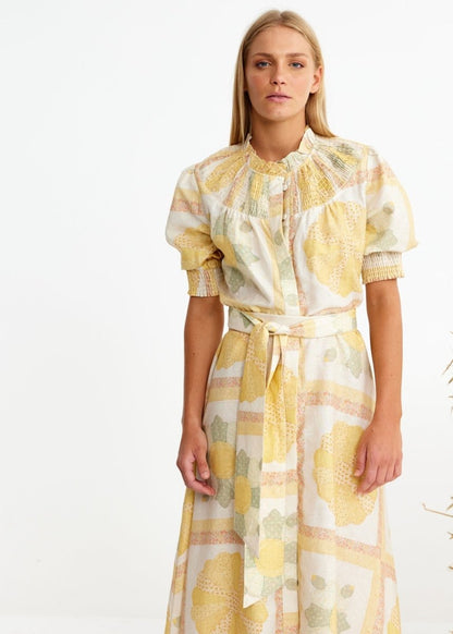 Oaten Chaff Dress in Patchwork from BINNYWEAR at Edito boutique