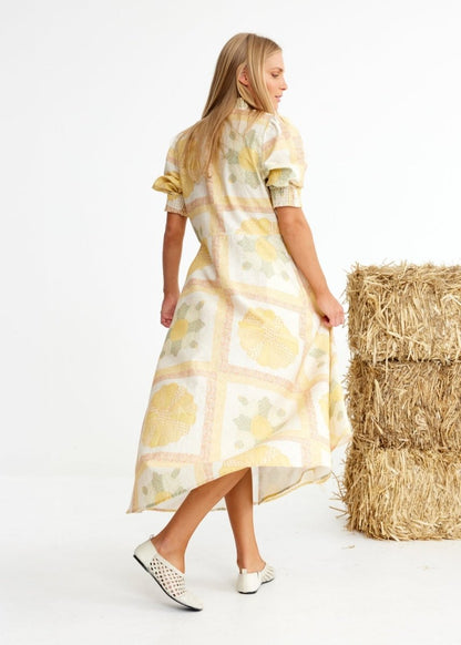 Oaten Chaff Dress in Patchwork from BINNYWEAR at Edito boutique