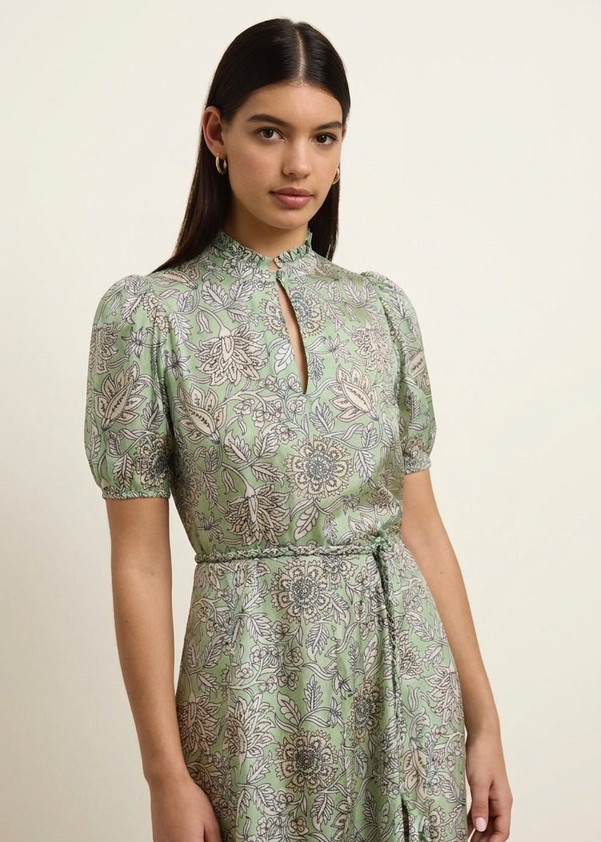 Oceanus Dress in Heritage Sage from HANNAH ARTWEAR at Edito boutique