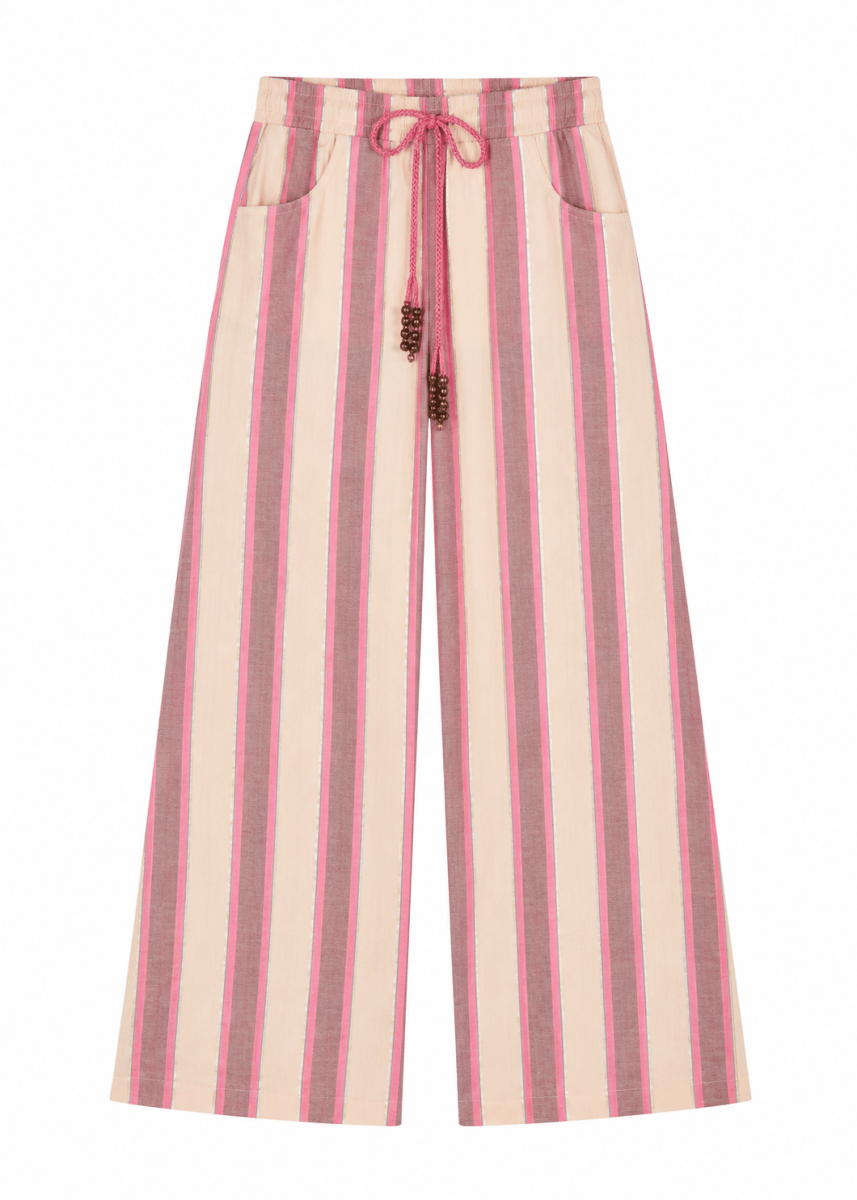 Odin Pants in Pink Mykonos Stripe from ILIO NEMA at Edito Boutique