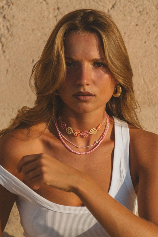 Oh So Fine Necklace in Pink from ANNI LU at Edito boutique