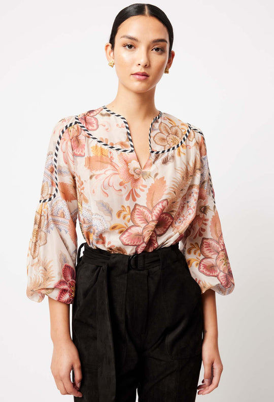 OnceWas Altair Top in Aries floral Print