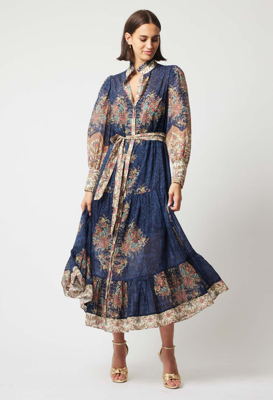 OnceWas Imperial Maxi Dress in Oriental Print