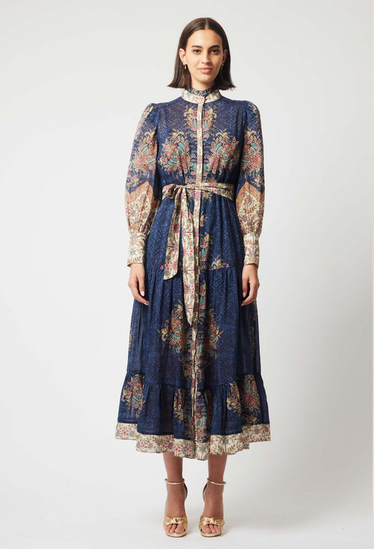 OnceWas Imperial Maxi Dress in Oriental Print