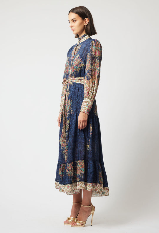 OnceWas Imperial Maxi Dress in Oriental Print